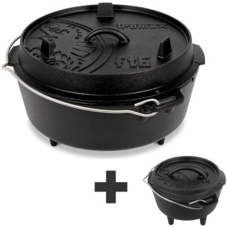 Petromax ft6 Dutch Oven Guss Feuertopf mit Fuß + Gratis Zugabe ft0.5